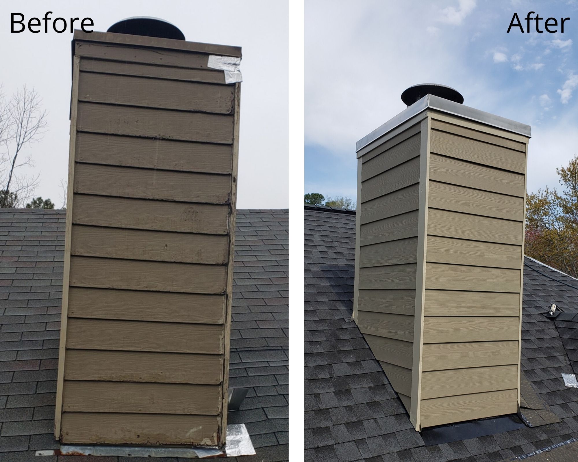 Echols Chimney Repair Before and After